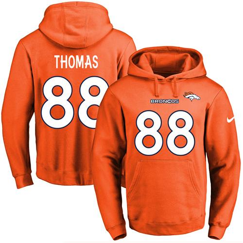 Nike Broncos #88 Demaryius Thomas Orange Name & Number Pullover NFL Hoodie