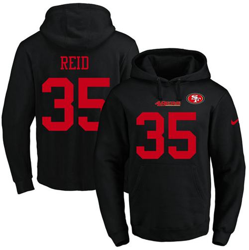 Nike 49ers #35 Eric Reid Black Name & Number Pullover NFL Hoodie