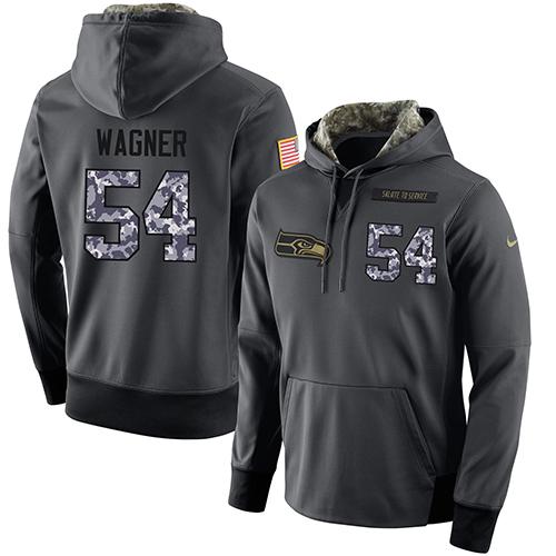 NFL Men's Nike Seattle Seahawks #54 Bobby Wagner Stitched Black Anthracite Salute to Service Player Performance Hoodie - Click Image to Close