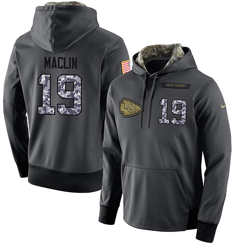 NFL Men's Nike Kansas City Chiefs #19 Jeremy Maclin Stitched Black Anthracite Salute to Service Player Performance Hoodie