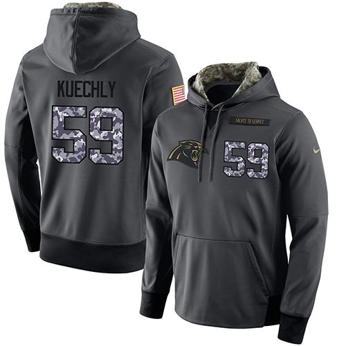 NFL Men's Nike Carolina Panthers #59 Luke Kuechly Stitched Black Anthracite Salute to Service Player Performance Hoodie