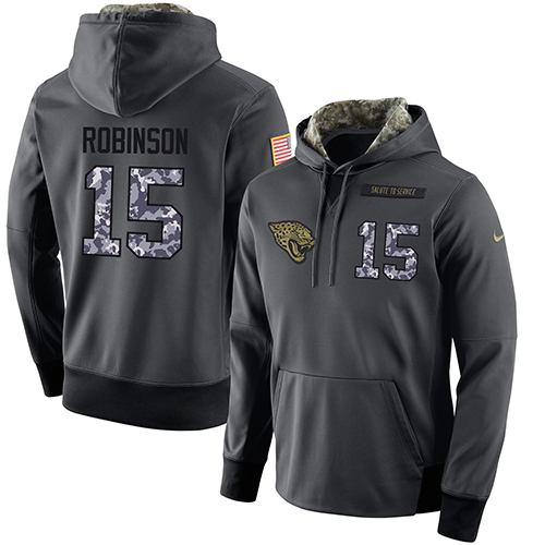 NFL Men's Nike Jacksonville Jaguars #15 Allen Robinson Stitched Black Anthracite Salute to Service Player Performance Hoodie - Click Image to Close