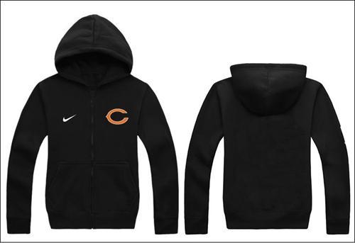 Nike Chicago Bears Authentic Logo Hoodie Black - Click Image to Close