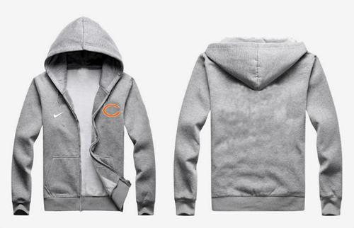 Nike Chicago Bears Authentic Logo Hoodie Grey