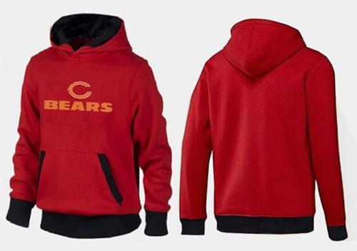 Chicago Bears Authentic Logo Pullover Hoodie Red & Black - Click Image to Close