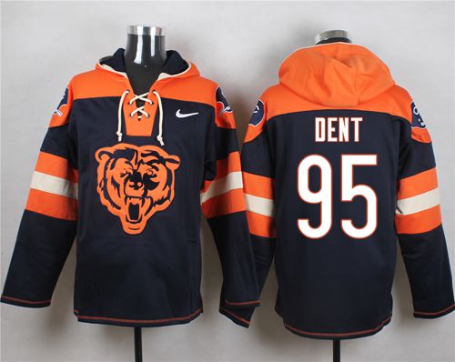 Nike Bears #95 Richard Dent Navy Blue Player Pullover NFL Hoodie