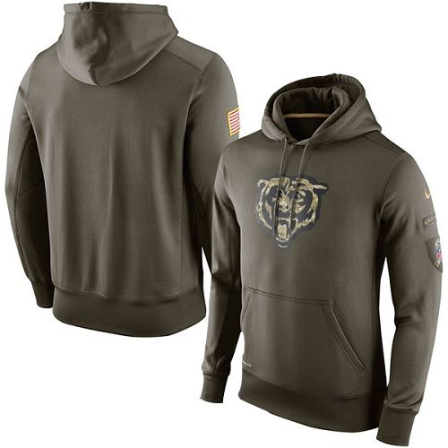 Men's Chicago Bears Nike Olive Salute To Service KO Performance Hoodie