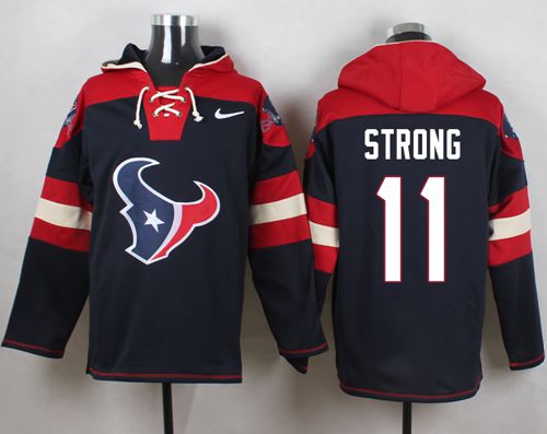 Nike Texans #11 Jaelen Strong Navy Blue Player Pullover NFL Hoodie