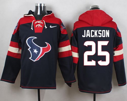 Nike Texans #25 Kareem Jackson Navy Blue Player Pullover NFL Hoodie