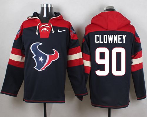 Nike Texans #90 Jadeveon Clowney Navy Blue Player Pullover NFL Hoodie