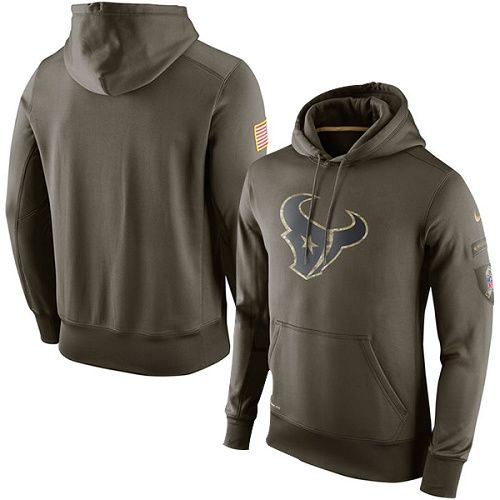 Men's Houston Texans Nike Olive Salute To Service KO Performance Hoodie