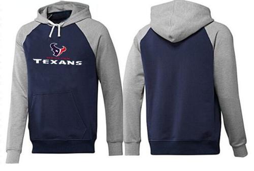 Houston Texans Authentic Logo Pullover Hoodie Dark Blue & Grey - Click Image to Close