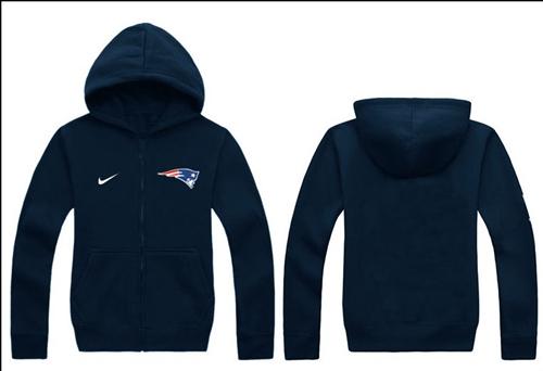 Nike New England Patriots Authentic Logo Hoodie Navy Blue - Click Image to Close