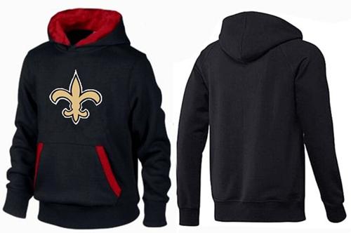 New Orleans Saints Logo Pullover Hoodie Black & Red