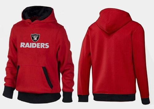 Oakland Raiders Authentic Logo Pullover Hoodie Red & Black