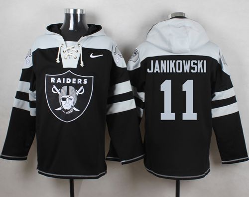 Nike Raiders #11 Sebastian Janikowski Black Player Pullover NFL Hoodie