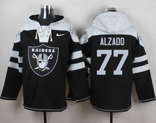 Nike Raiders #77 Lyle Alzado Black Player Pullover NFL Hoodie