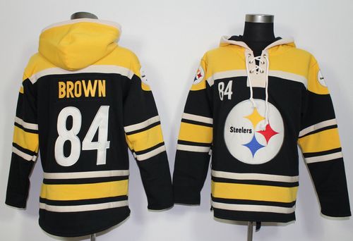 Nike Steelers #84 Antonio Brown Black Sawyer Hooded Sweatshirt NFL Hoodie