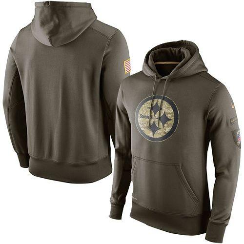 Men's Pittsburgh Steelers Nike Olive Salute To Service KO Performance Hoodie