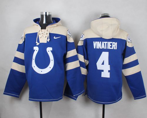 Nike Colts #4 Adam Vinatieri Royal Blue Player Pullover NFL Hoodie