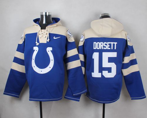 Nike Colts #15 Phillip Dorsett Royal Blue Player Pullover NFL Hoodie