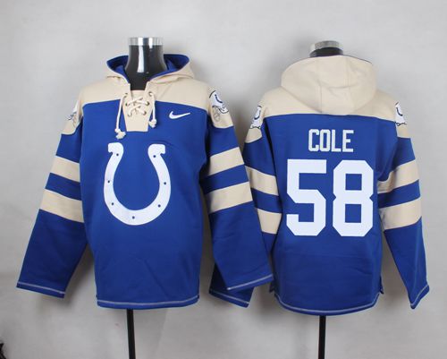 Nike Colts #58 Trent Cole Royal Blue Player Pullover NFL Hoodie