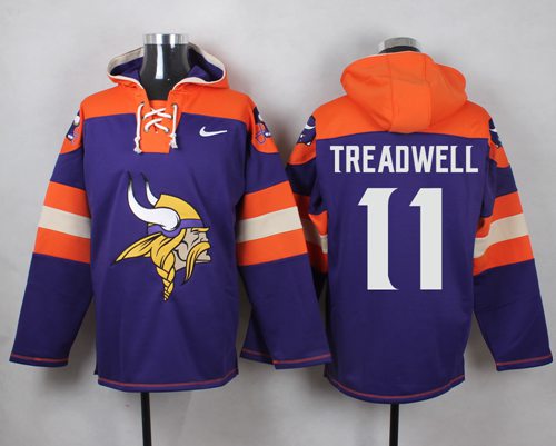 Nike Vikings #11 Laquon Treadwell Purple Player Pullover NFL Hoodie