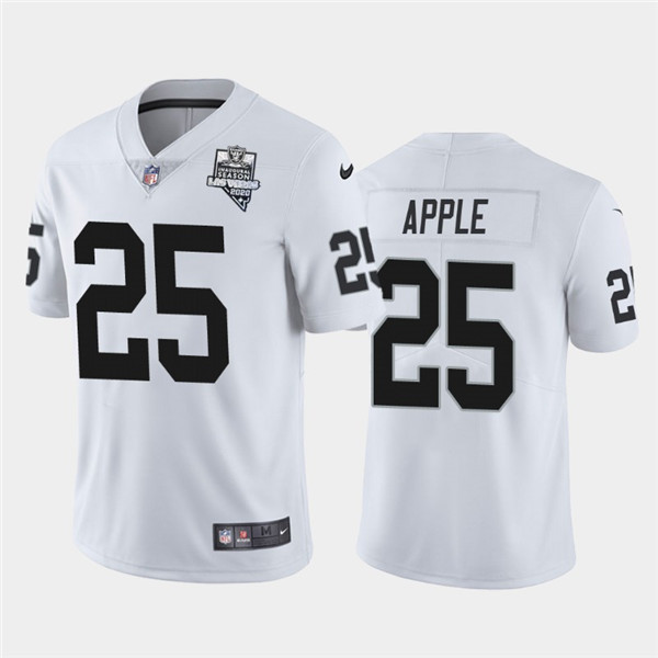 Men's Oakland Raiders White #25 Eli Apple 2020 Inaugural Season Vapor Limited Stitched NFL Jersey