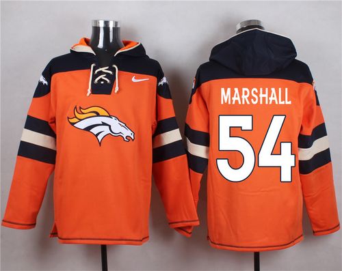 Denver Broncos #54 Brandon Marshall Orange Player Pullover NFL Hoodie