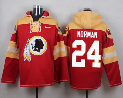 Nike Redskins #24 Josh Norman Burgundy Red Player Pullover NFL Hoodie