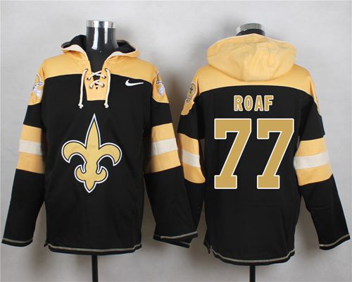 Nike Saints #77 Willie Roaf Black Player Pullover NFL Hoodie