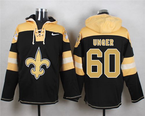 Nike Saints #60 Max Unger Black Player Pullover NFL Hoodie