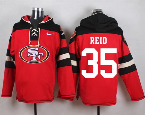 Nike 49ers #35 Eric Reid Red Player Pullover NFL Hoodie