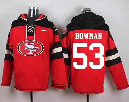 Nike 49ers #53 NaVorro Bowman Red Player Pullover NFL Hoodie