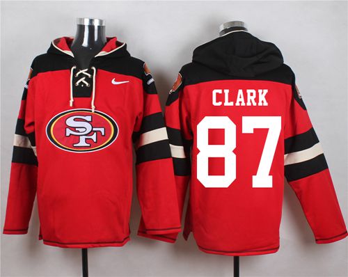 Nike 49ers #87 Dwight Clark Red Player Pullover NFL Hoodie