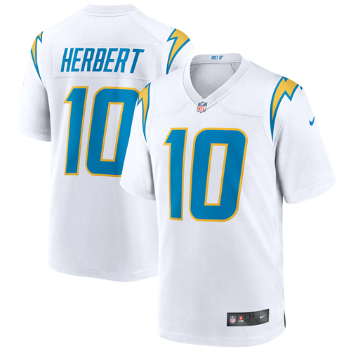 Men's Los Angeles Chargers #10 Justin Herbert 2020 White Stitched NFL Jersey