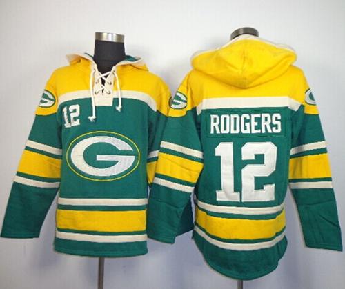 Nike Packers #12 Aaron Rodgers Green Sawyer Hooded Sweatshirt NFL Hoodie - Click Image to Close