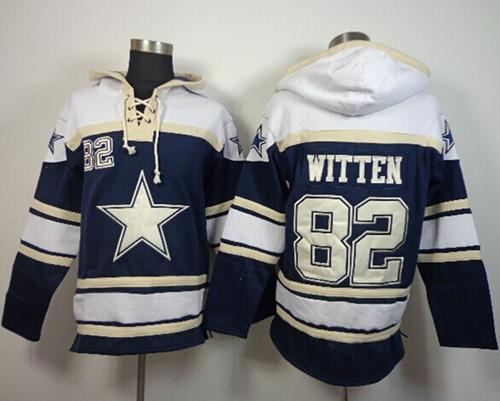 Nike Cowboys #82 Jason Witten Blue Sawyer Hooded Sweatshirt NFL Hoodie