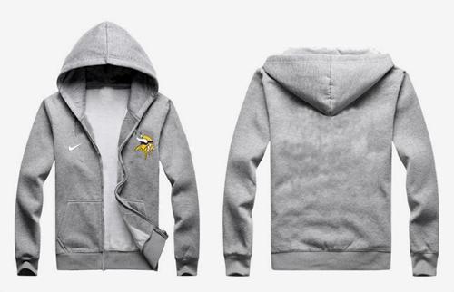 Nike Minnesota Vikings Authentic Logo Hoodie Grey - Click Image to Close