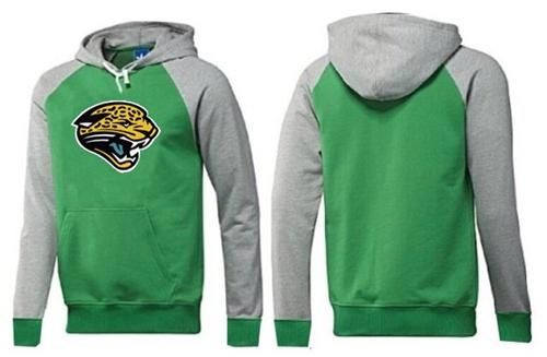 Jacksonville Jaguars Logo Pullover Hoodie Green & Grey - Click Image to Close