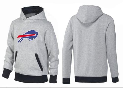 Buffalo Bills Logo Pullover Hoodie Grey & Black - Click Image to Close