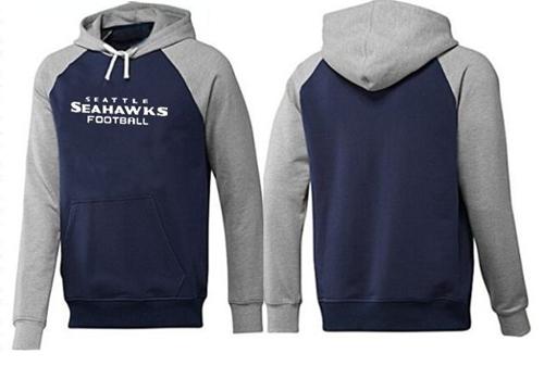 Seattle Seahawks English Version Pullover Hoodie Dark Blue & Grey