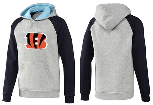 Cincinnati Bengals Logo Pullover Hoodie Grey & Blue