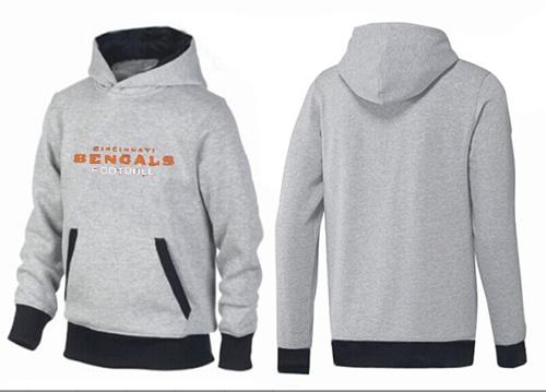 Cincinnati Bengals English Version Pullover Hoodie Grey & Black - Click Image to Close