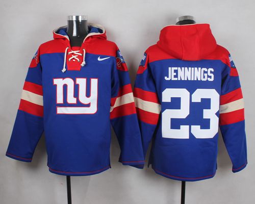 Nike Giants #23 Rashad Jennings Royal Blue Player Pullover NFL Hoodie