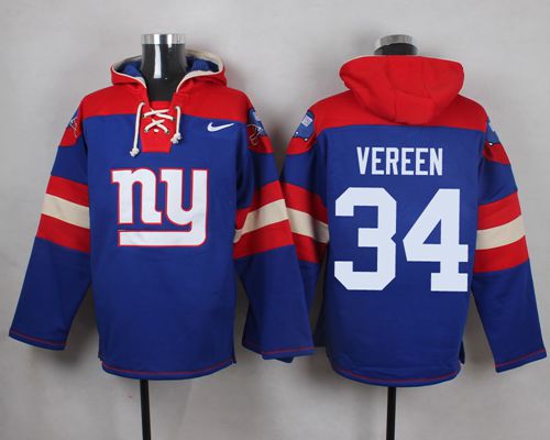 Nike Giants #34 Shane Vereen Royal Blue Player Pullover NFL Hoodie