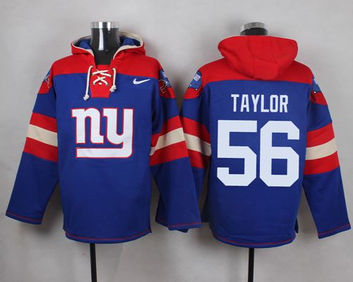 Nike Giants #56 Lawrence Taylor Royal Blue Player Pullover NFL Hoodie