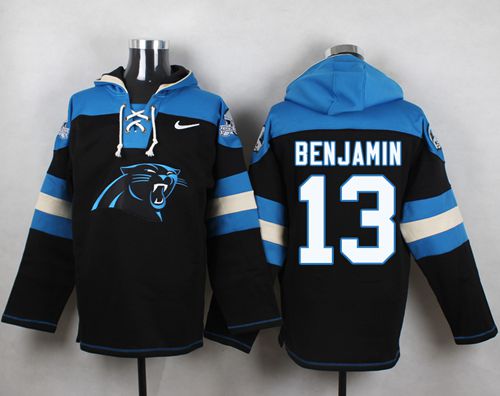 Nike Panthers #13 Kelvin Benjamin Black Player Pullover NFL Hoodie