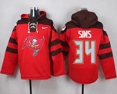 Nike Buccaneers #34 Charles Sims Red Player Pullover NFL Hoodie