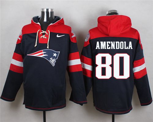 Nike Patriots #80 Danny Amendola Navy Blue Player Pullover NFL Hoodie